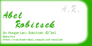 abel robitsek business card